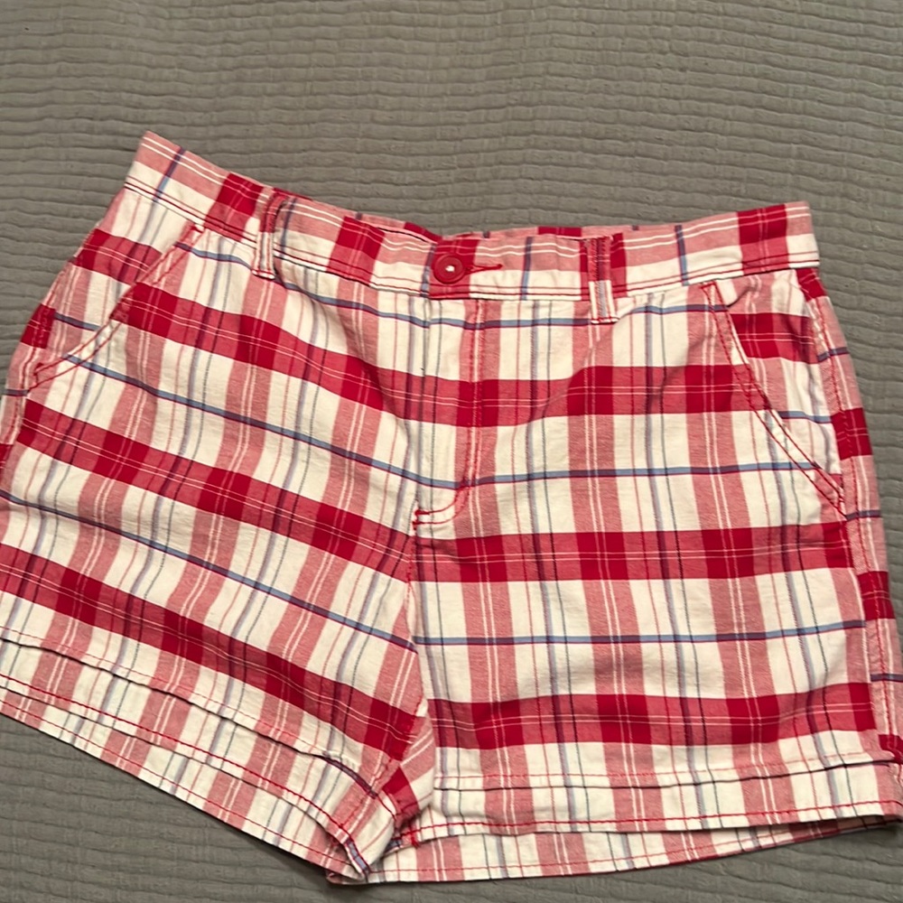 Red Plaid Shorts Size 10